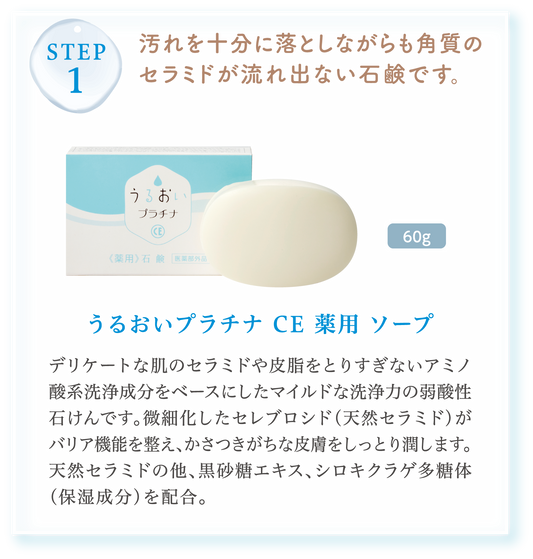 うるおいプラチナ CE 薬用 ソープ 説明画像