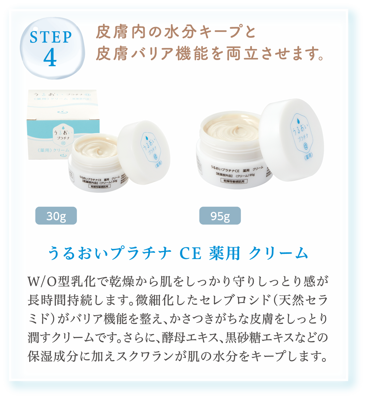 うるおいプラチナCE 薬用 クリーム 説明画像